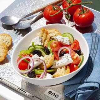 Cretan salad with sea bread Cretan salad with sea bread