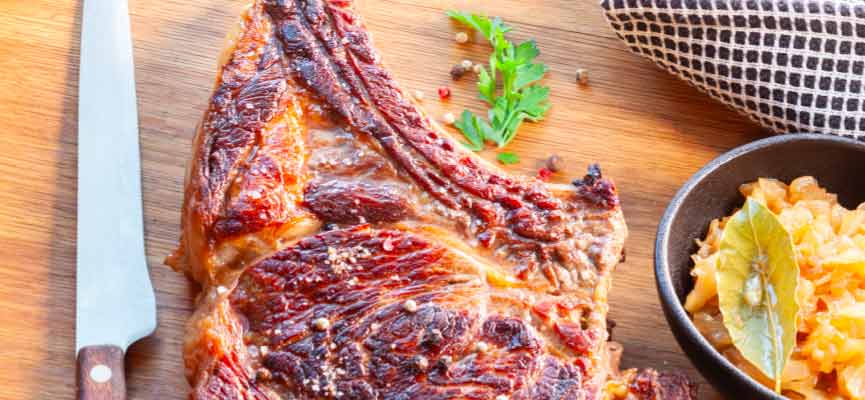 Rib of beef with onion chutney Rib of beef with onion chutney