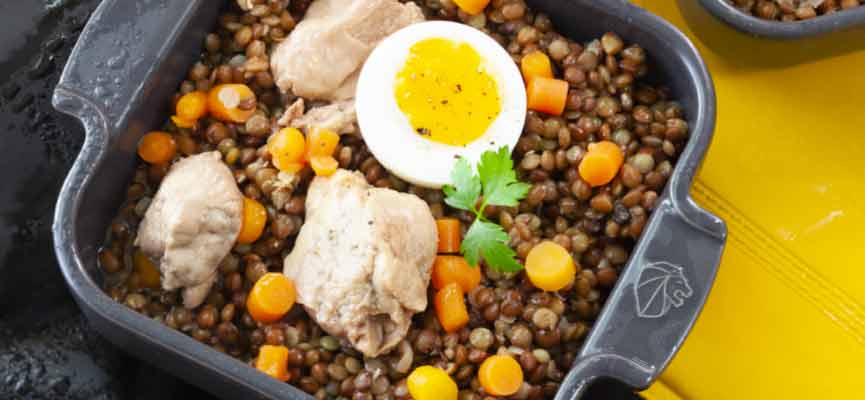 Salade de lentilles au foie de morue Salade de lentilles au foie de morue